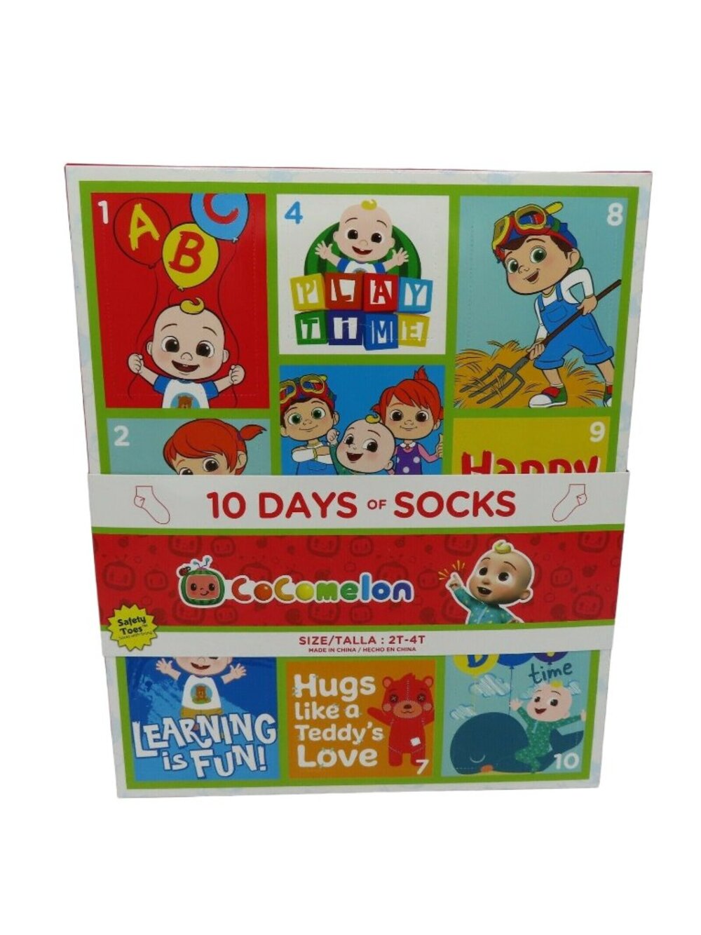 NEW Cocomelon 10 Days of Socks Toddler Size 2T-4T Quarter Socks Polyester Blend